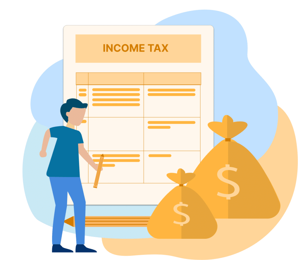 A business owner taking a look at his company's income tax documentation to remain compliant with Singapore tax regulations